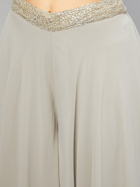 MULMUL SAGE GREY SEQUIN EMBROIDERED CO-ORD SET MULMUL SAGE GREY SEQUIN EMBROIDERED CO-ORD SET
